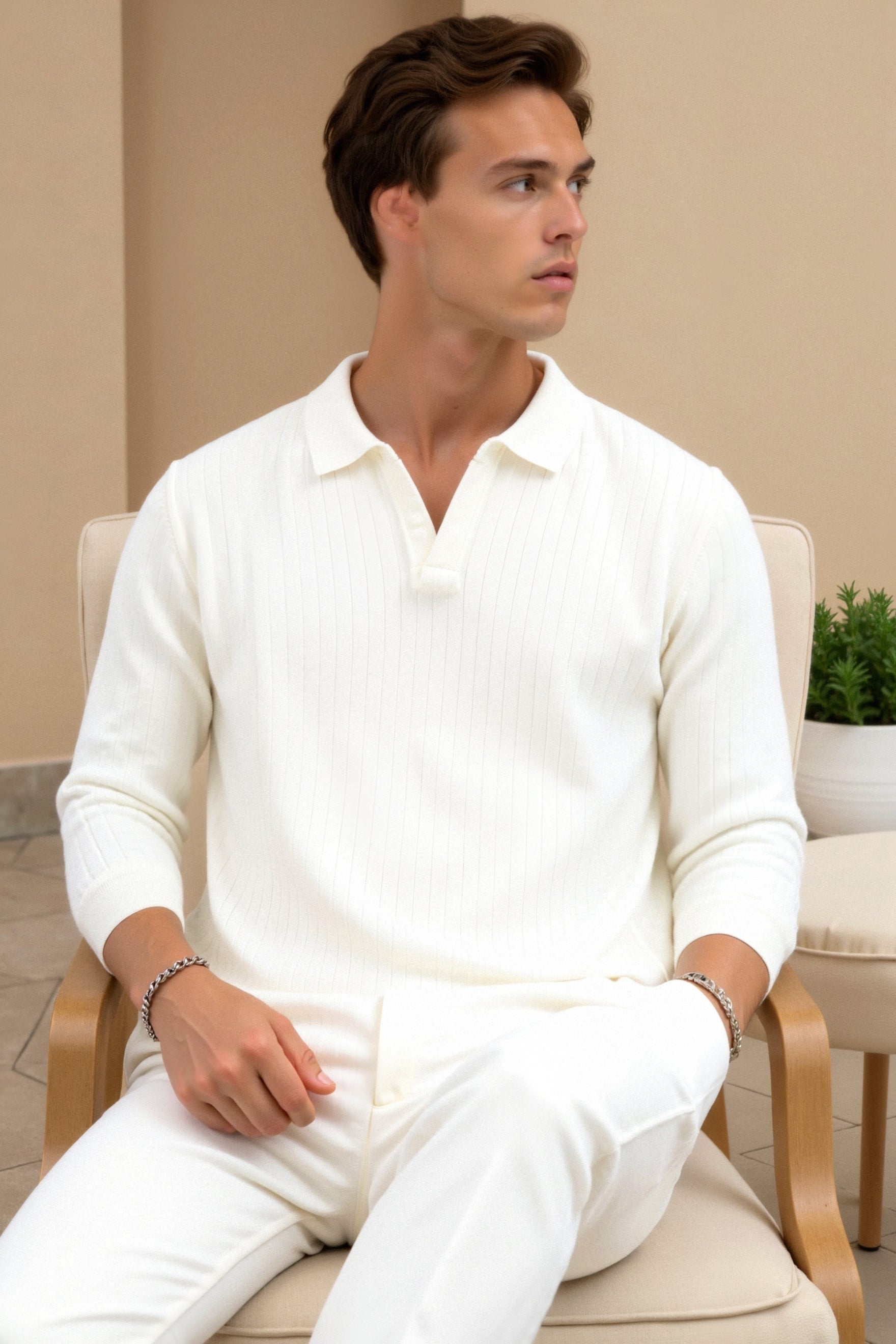 Polo da Uomo a Righe Lunghe Stile Old Money per Eleganza Sottile Stile Italiano