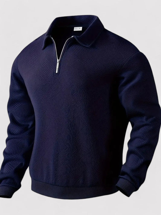Pullover Jacquard Elegante con Zip per Uomo e Donna Stile Italiano