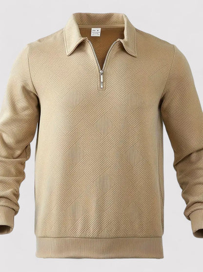 Pullover Jacquard Elegante con Zip per Uomo e Donna Stile Italiano