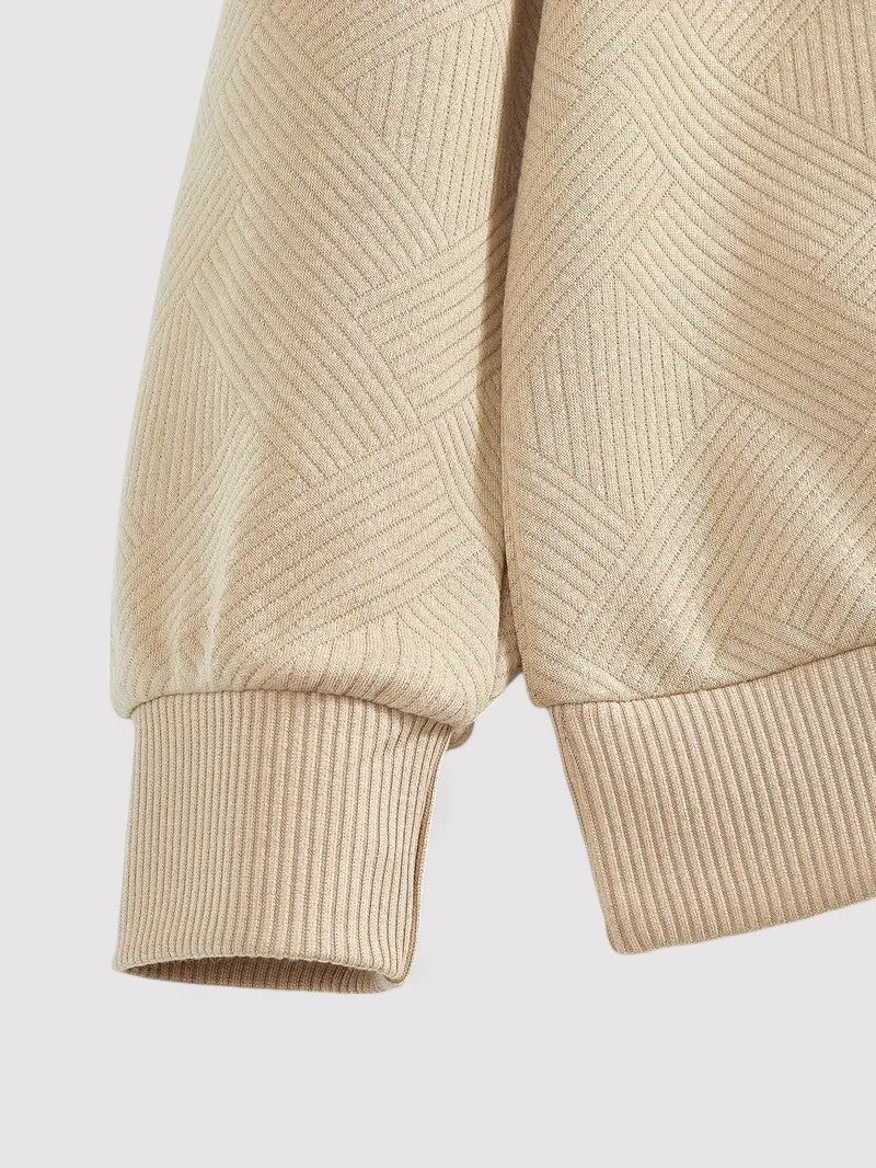 Pullover Jacquard Elegante con Zip per Uomo e Donna Stile Italiano