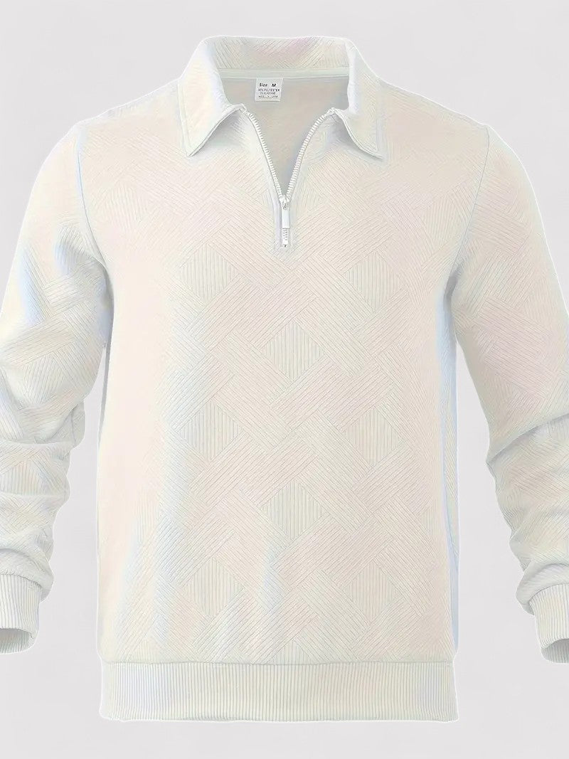 Pullover Jacquard Elegante con Zip per Uomo e Donna Stile Italiano