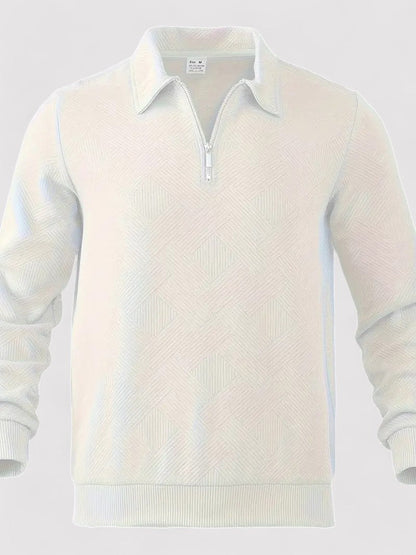 Pullover Jacquard Elegante con Zip per Uomo e Donna Stile Italiano