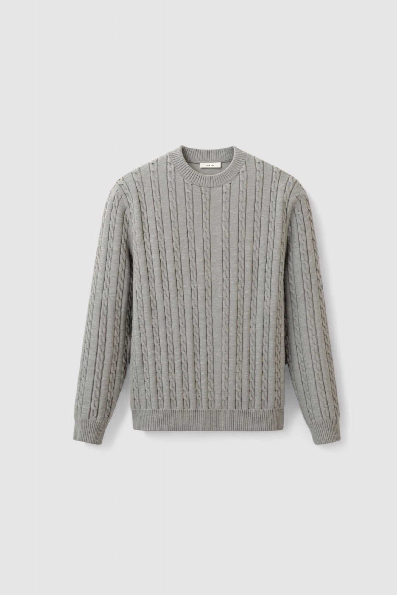 Pullover da uomo in cashmere a collo rotondo con lavorazione a trecce di alta qualità Stile Italiano