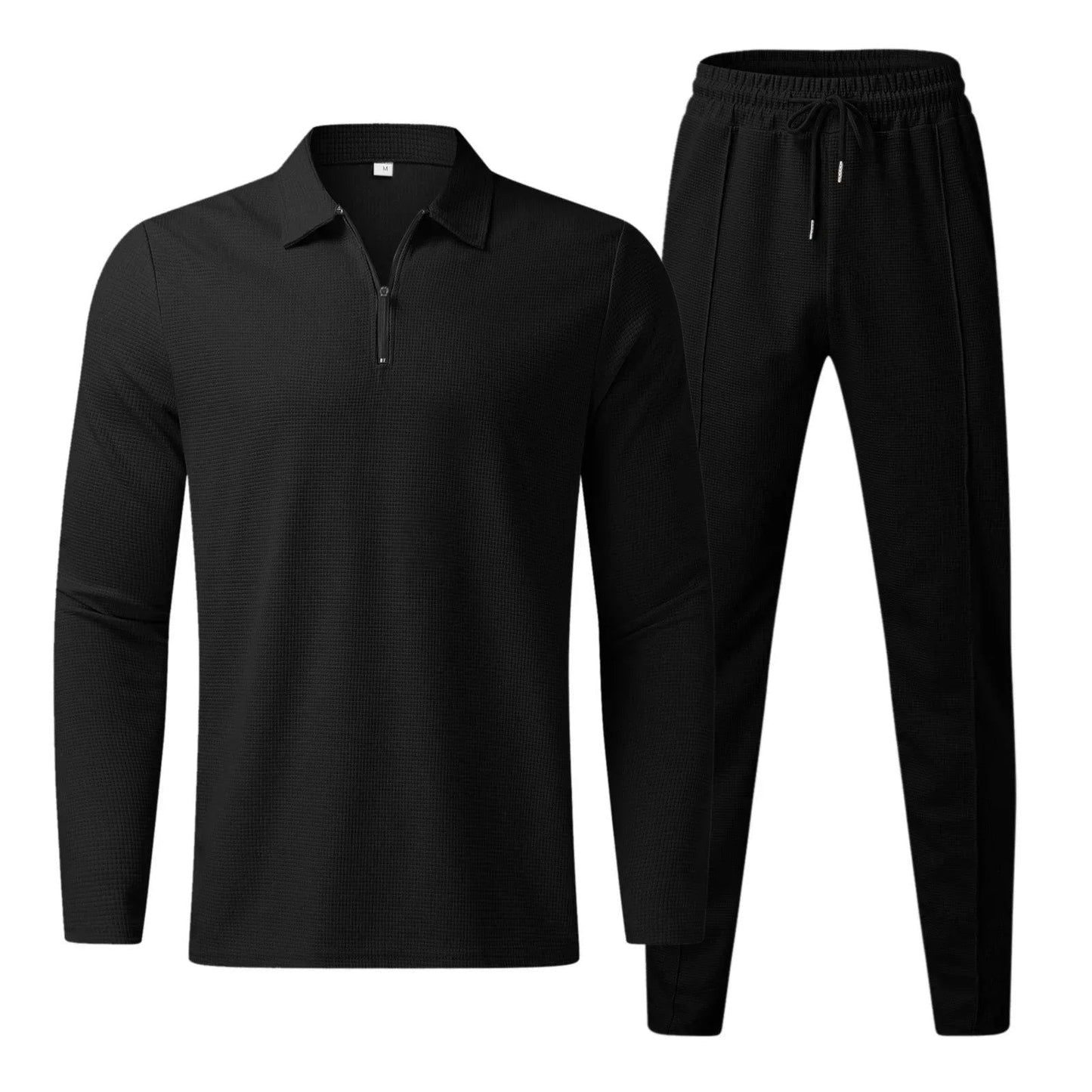 Completo Jogging Elegante per Uomo - Polo a Maniche Lunghe e Pantaloni Comodi Stile Italiano