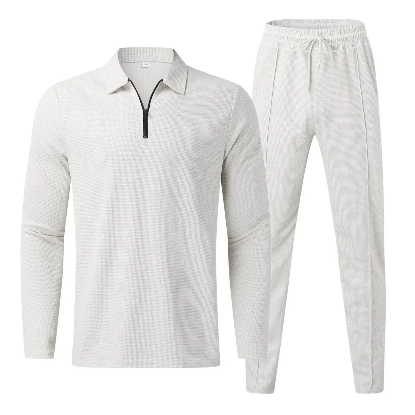 Completo Jogging Elegante per Uomo - Polo a Maniche Lunghe e Pantaloni Comodi Stile Italiano