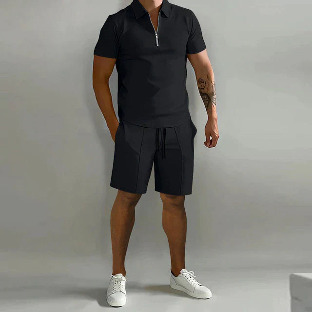 Polo e Pantaloni Corti Eleganti Estivi per Uomo "Louie" - Set di Moda Comodo e Versatile Stile Italiano