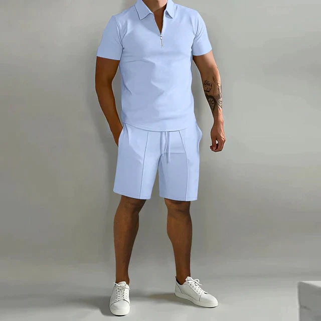 Polo e Pantaloni Corti Eleganti Estivi per Uomo "Louie" - Set di Moda Comodo e Versatile Stile Italiano