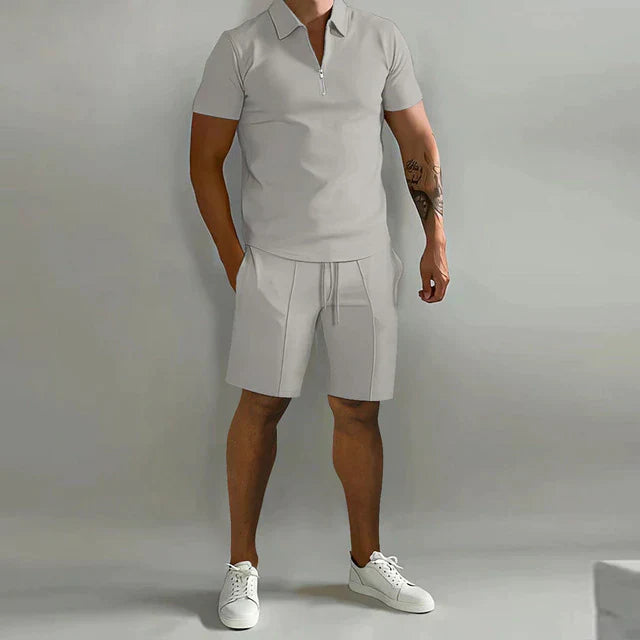 Polo e Pantaloni Corti Eleganti Estivi per Uomo "Louie" - Set di Moda Comodo e Versatile Stile Italiano