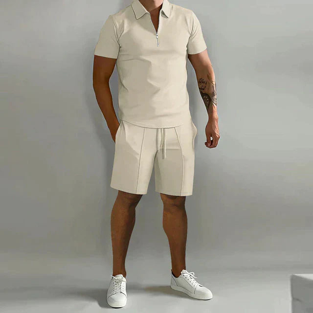 Polo e Pantaloni Corti Eleganti Estivi per Uomo "Louie" - Set di Moda Comodo e Versatile Stile Italiano