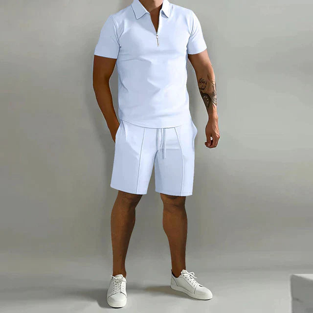 Polo e Pantaloni Corti Eleganti Estivi per Uomo "Louie" - Set di Moda Comodo e Versatile Stile Italiano