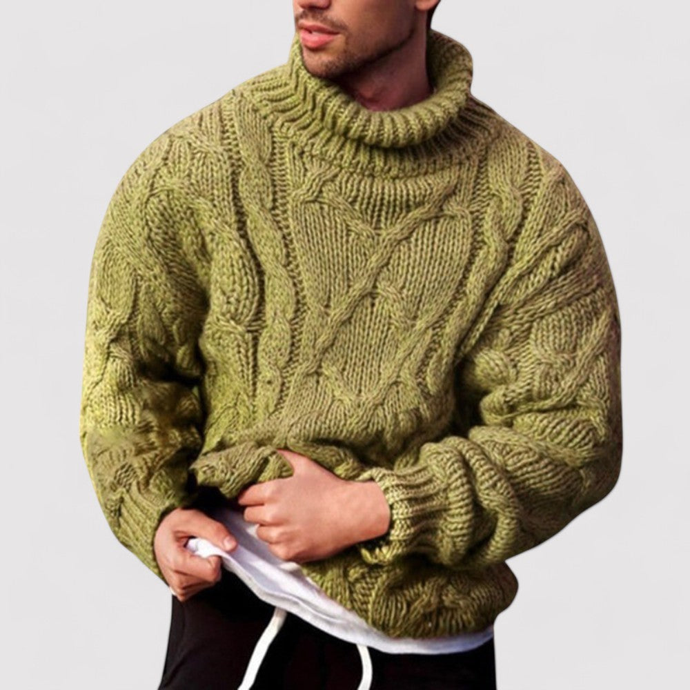 Maglione Collo Alto Intrecciato Invernale per Uomo - Eleganza e Comfort senza Tempo Stile Italiano
