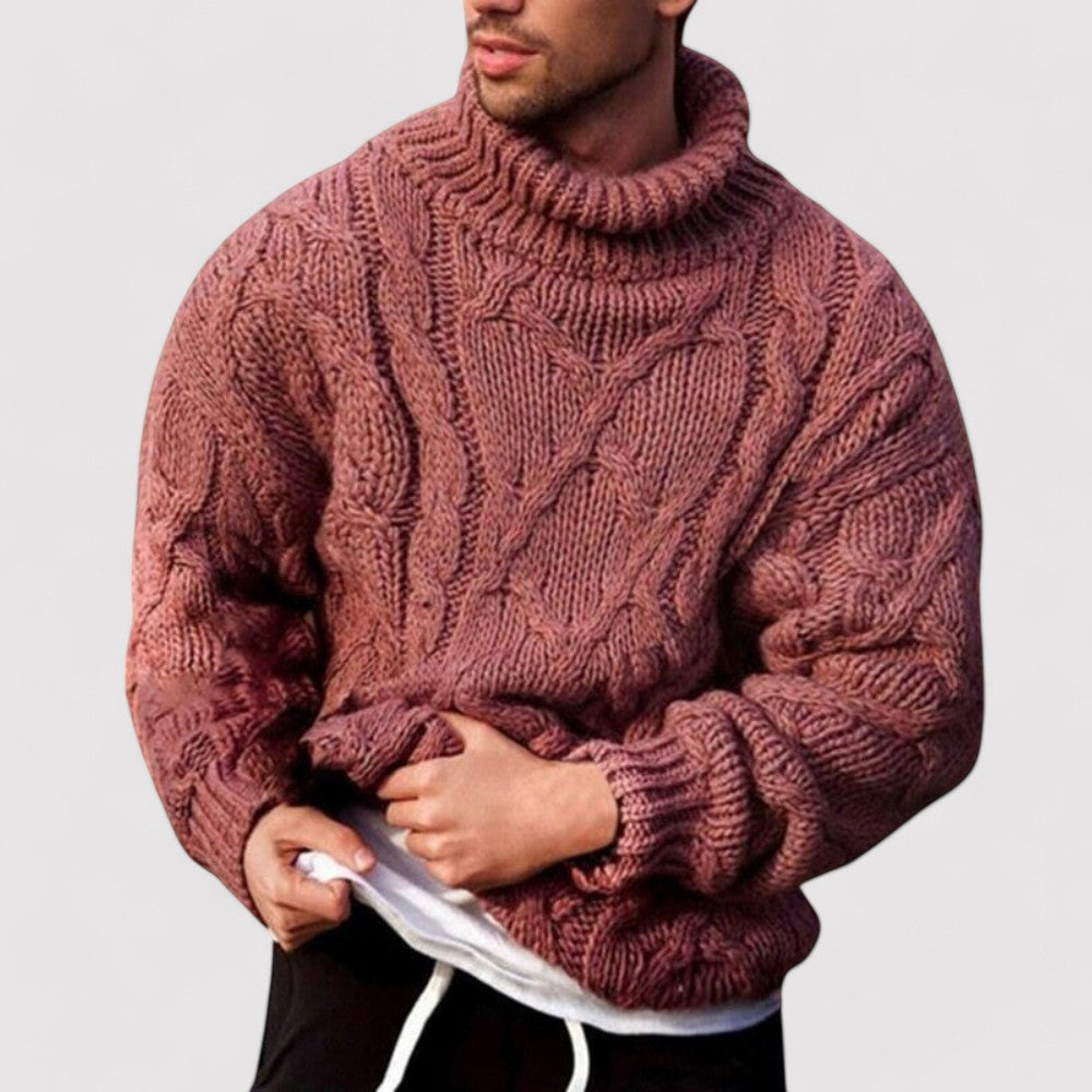 Maglione Collo Alto Intrecciato Invernale per Uomo - Eleganza e Comfort senza Tempo Stile Italiano