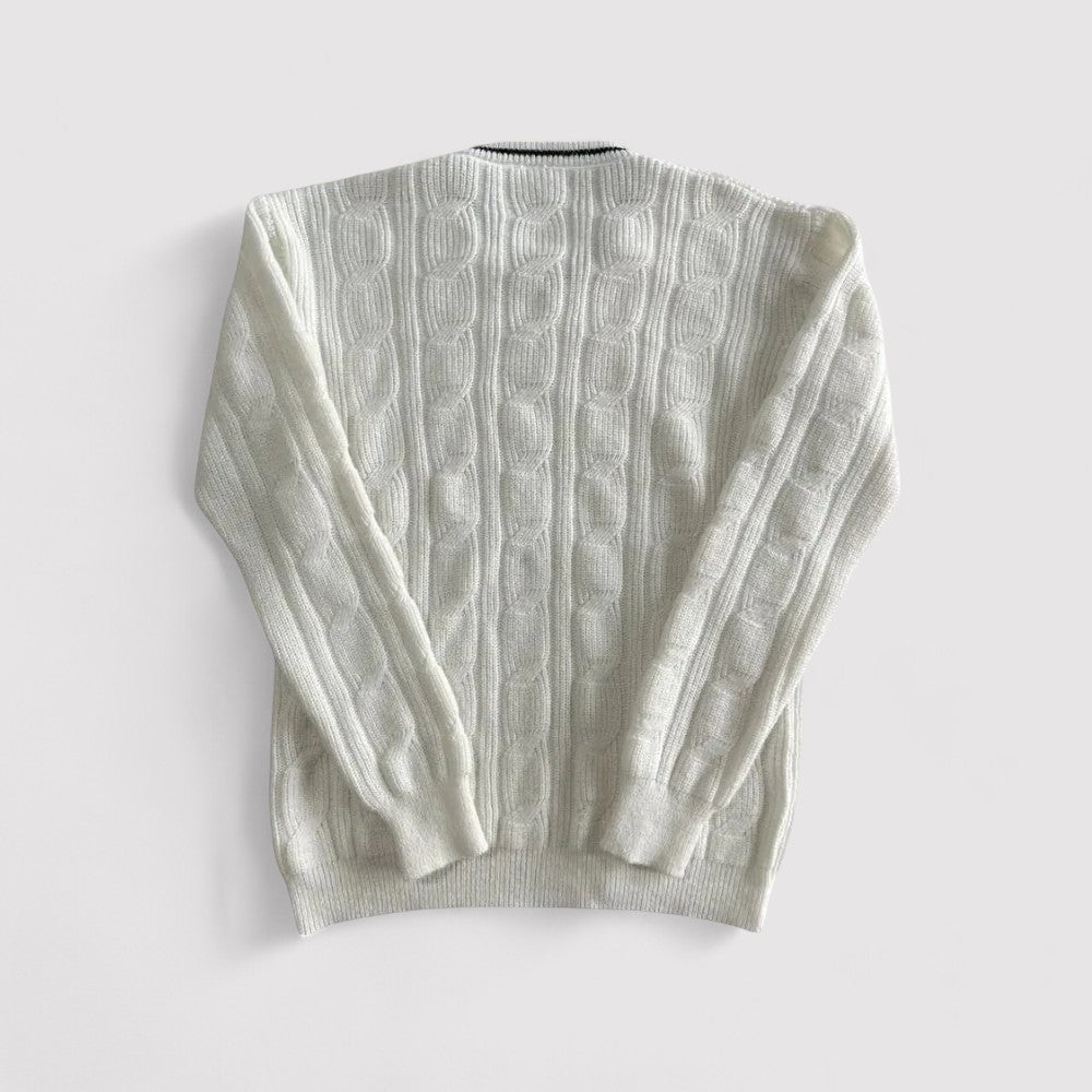 Maglione Elegante a Maniche Lunghe in Tricot per un Comfort Raffinato Stile Italiano