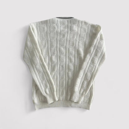 Maglione Elegante a Maniche Lunghe in Tricot per un Comfort Raffinato Stile Italiano