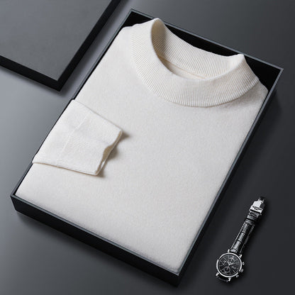 Maglione Elegante da Uomo in Cashmere con Collo Alto per Comfort e Stile Stile Italiano
