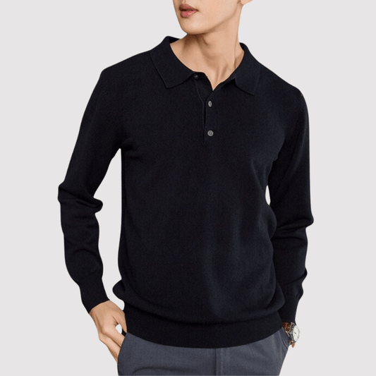 Maglione Polo di Lusso Elegante in Cashmere Stile Italiano