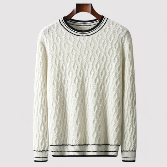 Maglione in Lana Merino Extrafine con Collo Girocollo Elegante Stile Italiano