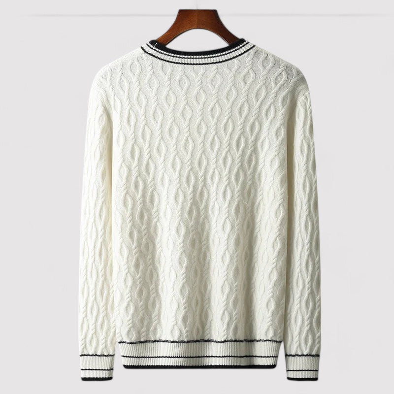 Maglione in Lana Merino Extrafine con Collo Girocollo Elegante Stile Italiano