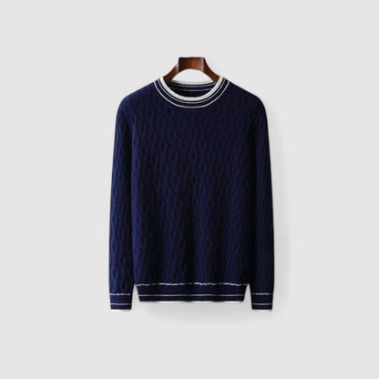 Maglione in Lana Merino Extrafine con Collo Girocollo Elegante Stile Italiano