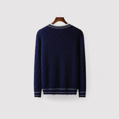 Maglione in Lana Merino Extrafine con Collo Girocollo Elegante Stile Italiano