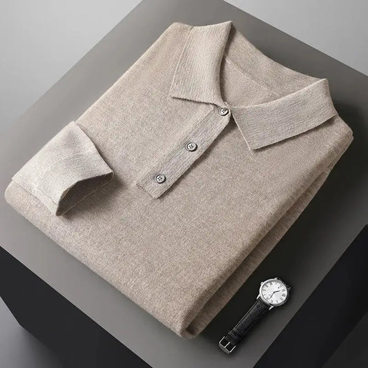 Polo di Cashmere Elegante con Maniche Lunghe - Comfort e Lusso Stile Italiano
