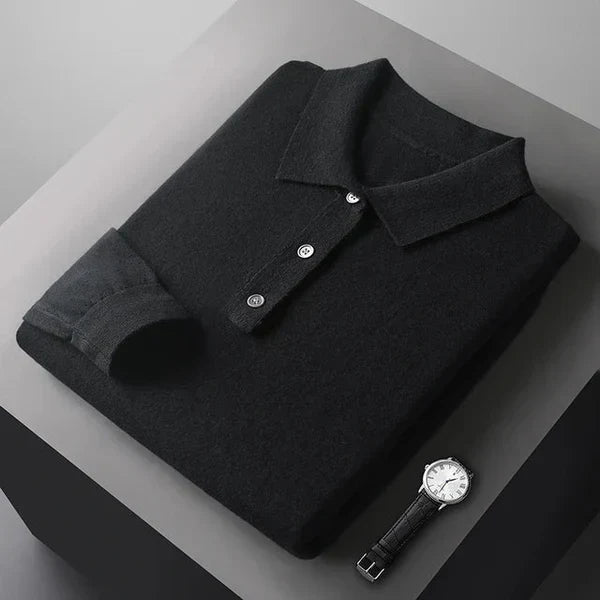 Polo di Cashmere Elegante con Maniche Lunghe - Comfort e Lusso Stile Italiano