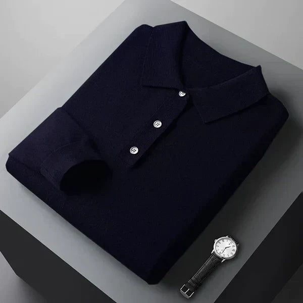 Polo di Cashmere Elegante con Maniche Lunghe - Comfort e Lusso Stile Italiano