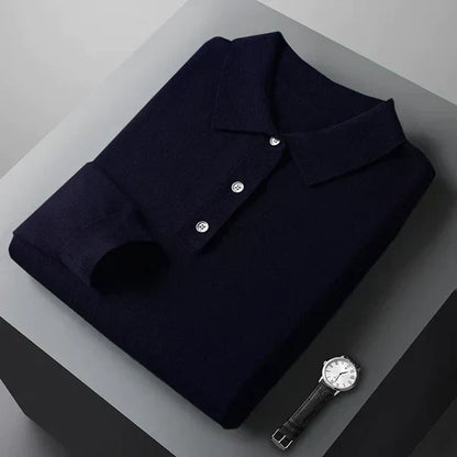 Polo di Cashmere Elegante con Maniche Lunghe - Comfort e Lusso Stile Italiano