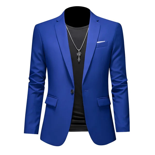 Blazer Elegante da Uomo con Chiusura a Bottone Singolo Stile Italiano