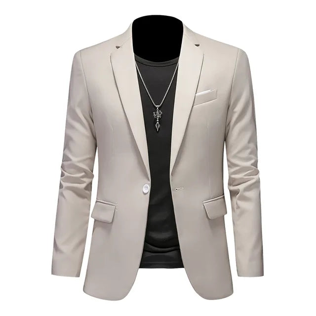 Blazer Elegante da Uomo con Chiusura a Bottone Singolo Stile Italiano