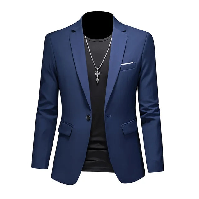 Blazer Elegante da Uomo con Chiusura a Bottone Singolo Stile Italiano