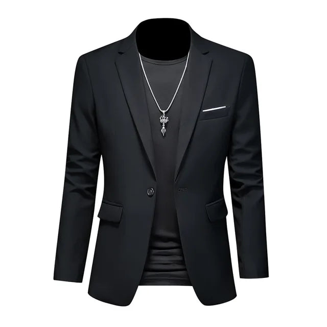 Blazer Elegante da Uomo con Chiusura a Bottone Singolo Stile Italiano