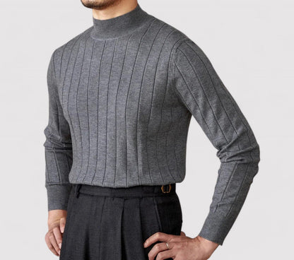 Maglione Elegante a Collo Alto per Uomo in Maglia per l'Autunno Stile Italiano
