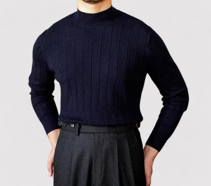 Maglione Elegante a Collo Alto per Uomo in Maglia per l'Autunno Stile Italiano