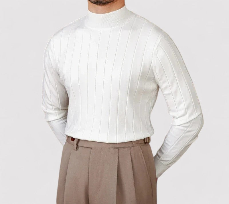 Maglione Elegante a Collo Alto per Uomo in Maglia per l'Autunno Stile Italiano