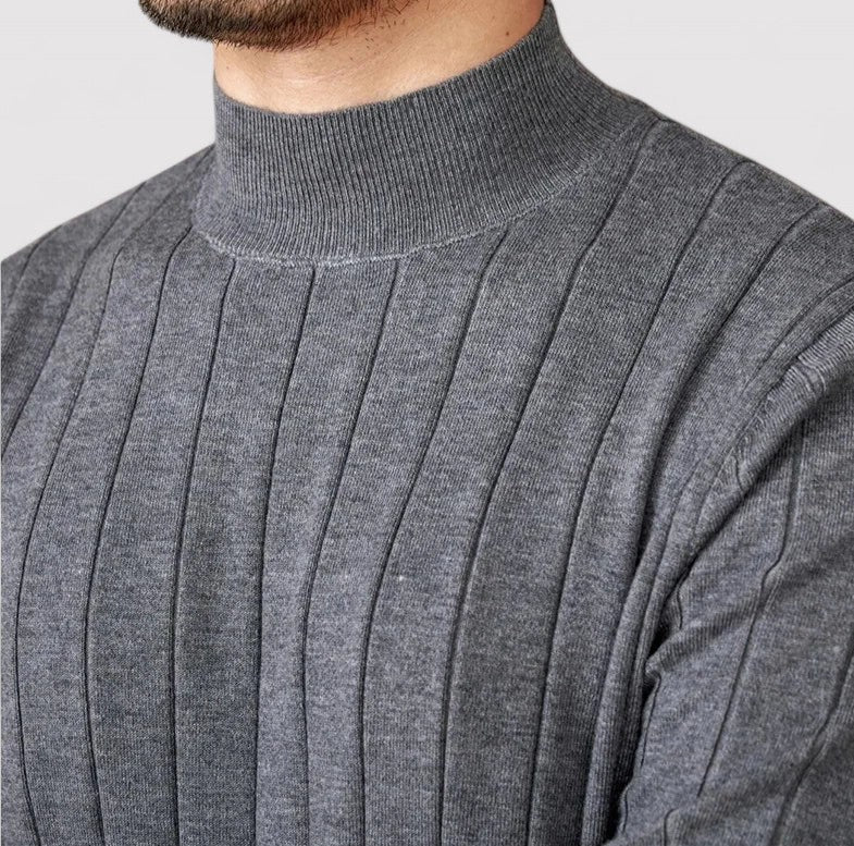 Maglione Elegante a Collo Alto per Uomo in Maglia per l'Autunno Stile Italiano