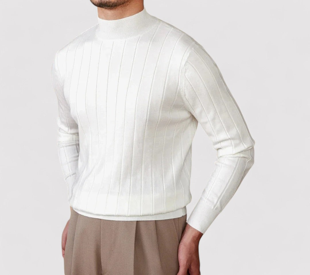 Maglione Elegante a Collo Alto per Uomo in Maglia per l'Autunno Stile Italiano