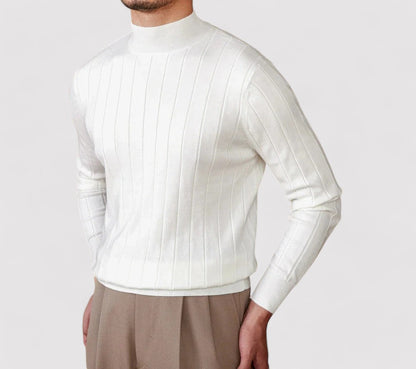 Maglione Elegante a Collo Alto per Uomo in Maglia per l'Autunno Stile Italiano