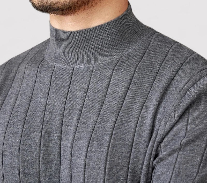 Maglione Elegante a Collo Alto per Uomo in Maglia per l'Autunno Stile Italiano