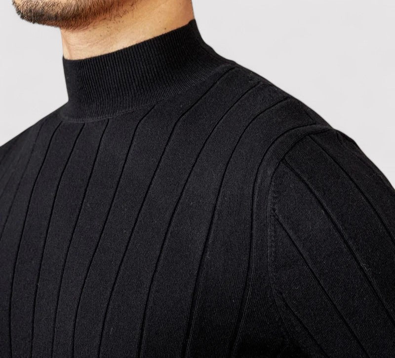 Maglione Elegante a Collo Alto per Uomo in Maglia per l'Autunno Stile Italiano