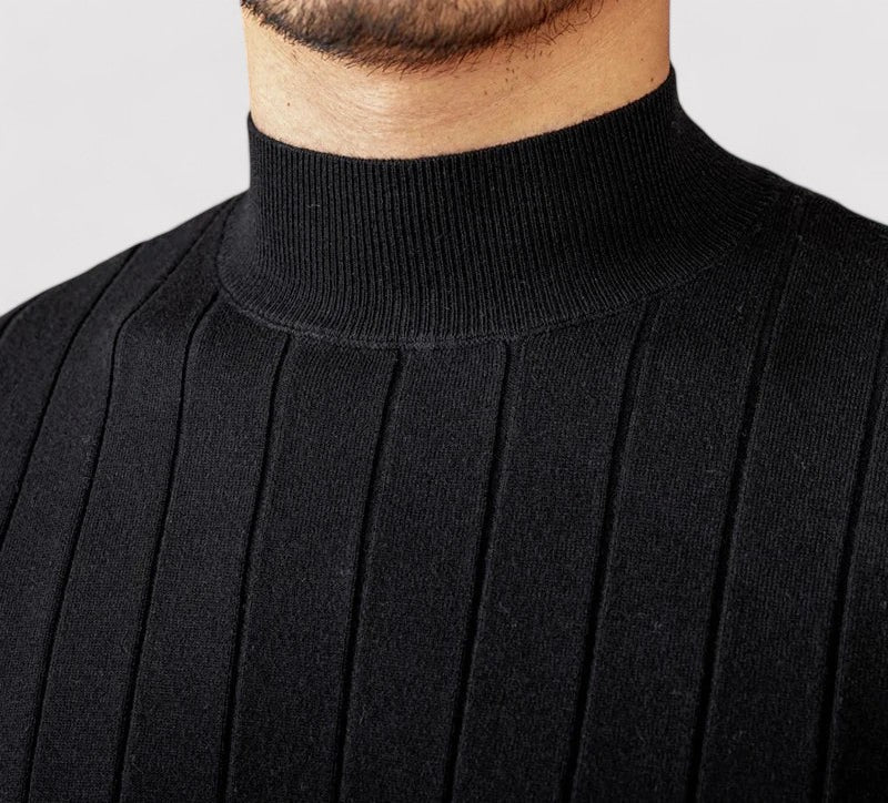 Maglione Elegante a Collo Alto per Uomo in Maglia per l'Autunno Stile Italiano