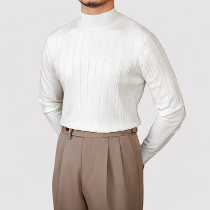 Maglione Elegante a Collo Alto per Uomo in Maglia per l'Autunno Stile Italiano