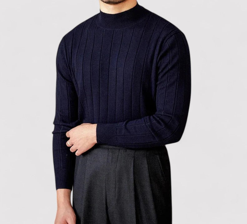 Maglione Elegante a Collo Alto per Uomo in Maglia per l'Autunno Stile Italiano