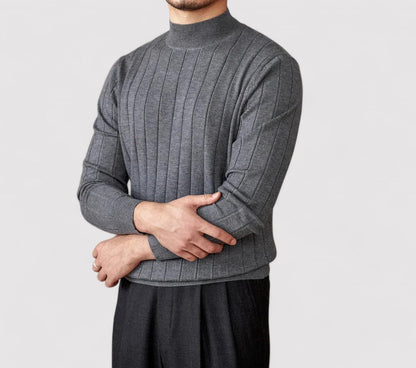 Maglione Elegante a Collo Alto per Uomo in Maglia per l'Autunno Stile Italiano