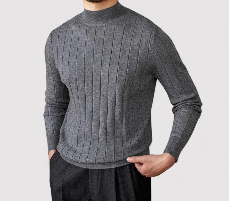 Maglione Elegante a Collo Alto per Uomo in Maglia per l'Autunno Stile Italiano