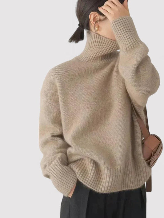 Maglione in Cashmere Donna con Collo Alto - Eleganza e Comfort senza Tempo Stile Italiano