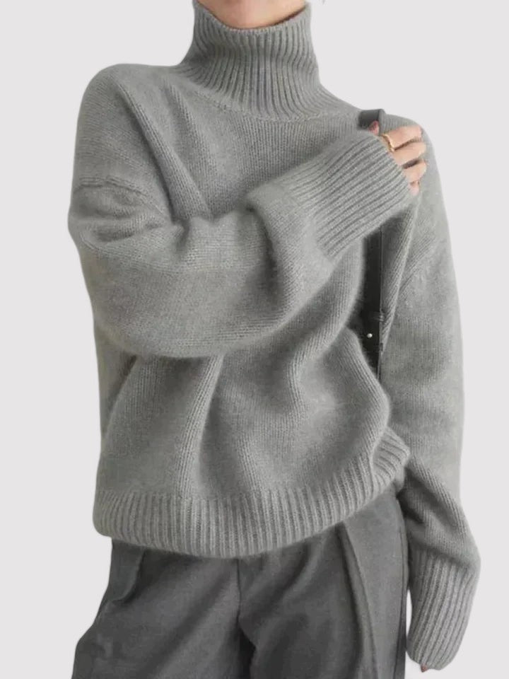 Maglione in Cashmere Donna con Collo Alto - Eleganza e Comfort senza Tempo Stile Italiano