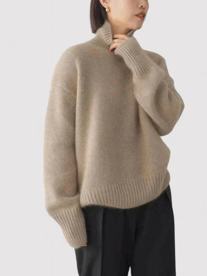 Maglione in Cashmere Donna con Collo Alto - Eleganza e Comfort senza Tempo Stile Italiano