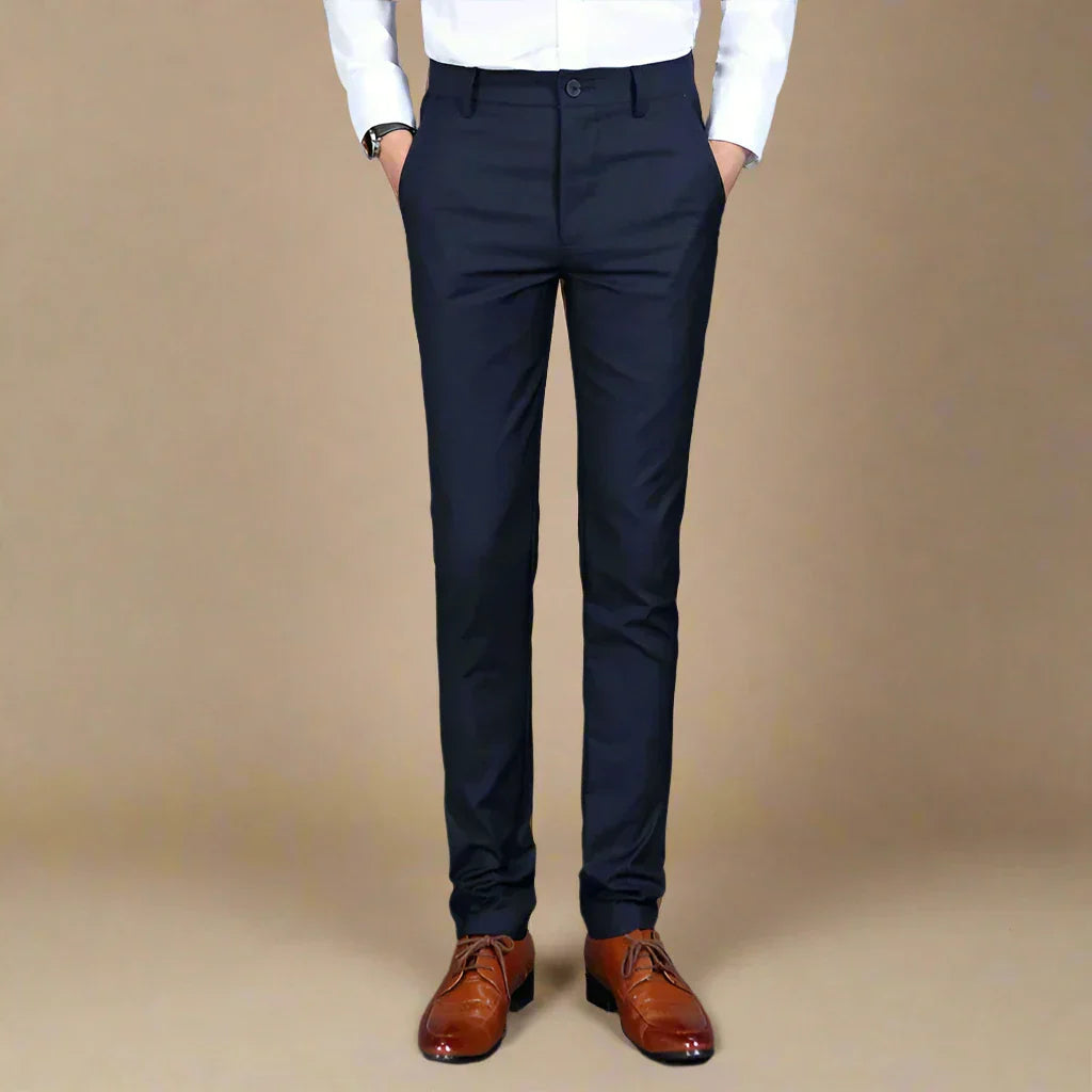 Marco - Pantaloni casual slim fit strijkvrije con elastico per uomo