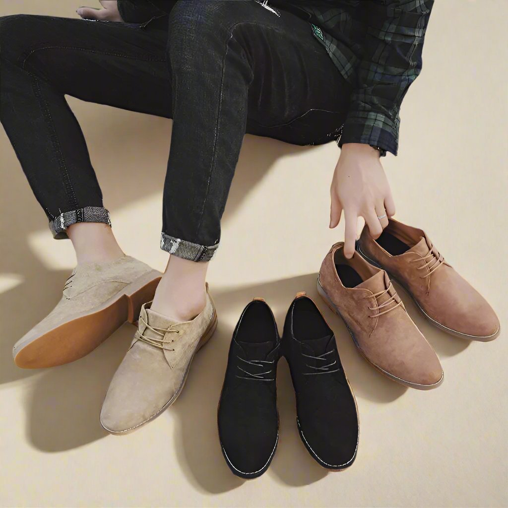 James Oxford - Eleganti scarpe da uomo in suede con lacci